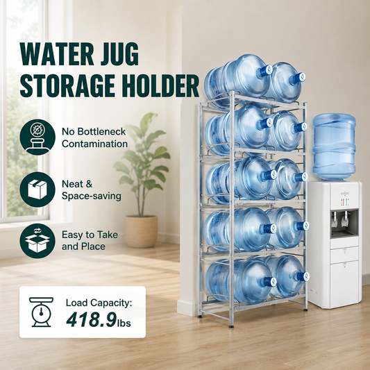 5-Tier Dual-Row Water Jug Rack