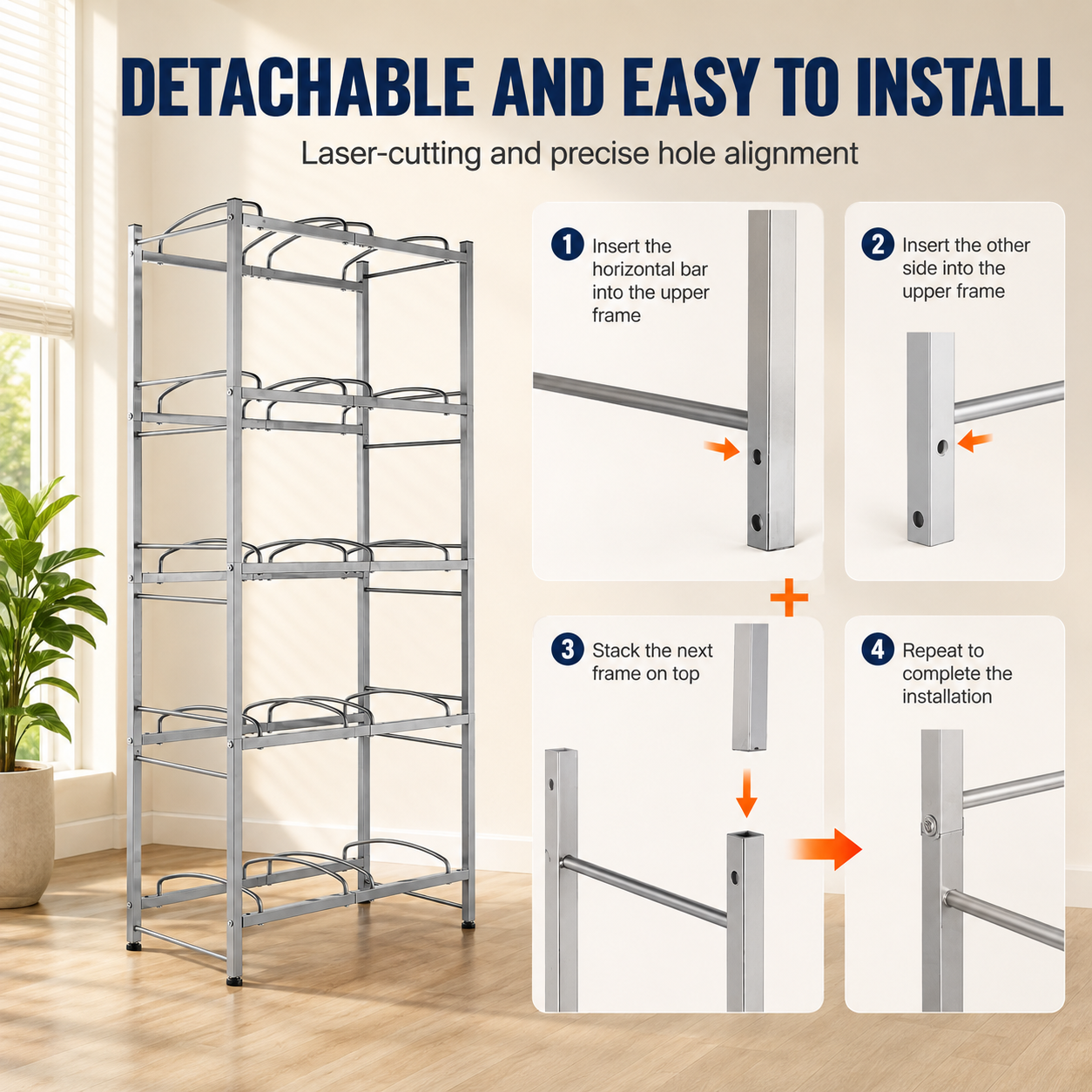 5-Tier Dual-Row Water Jug Rack