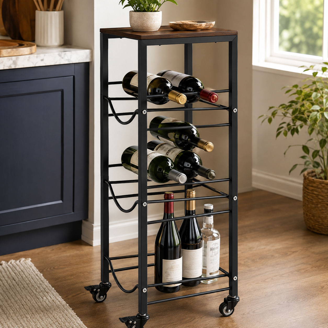 4-Tier Water Jug Rack with Shelf