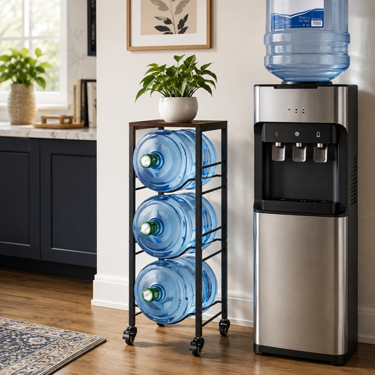 4-Tier Water Jug Rack with Shelf
