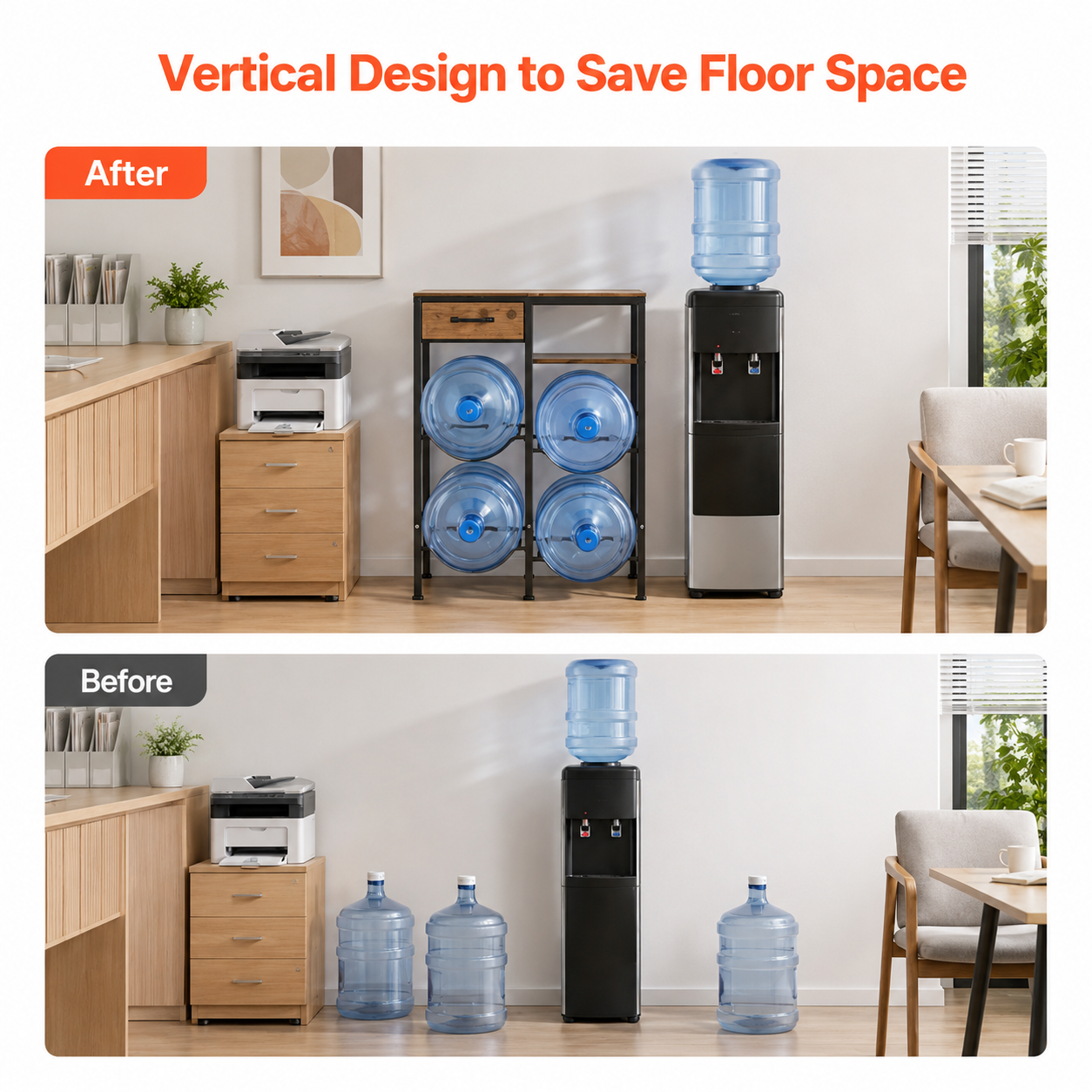 4-Tier Double-Row Water Jug Rack