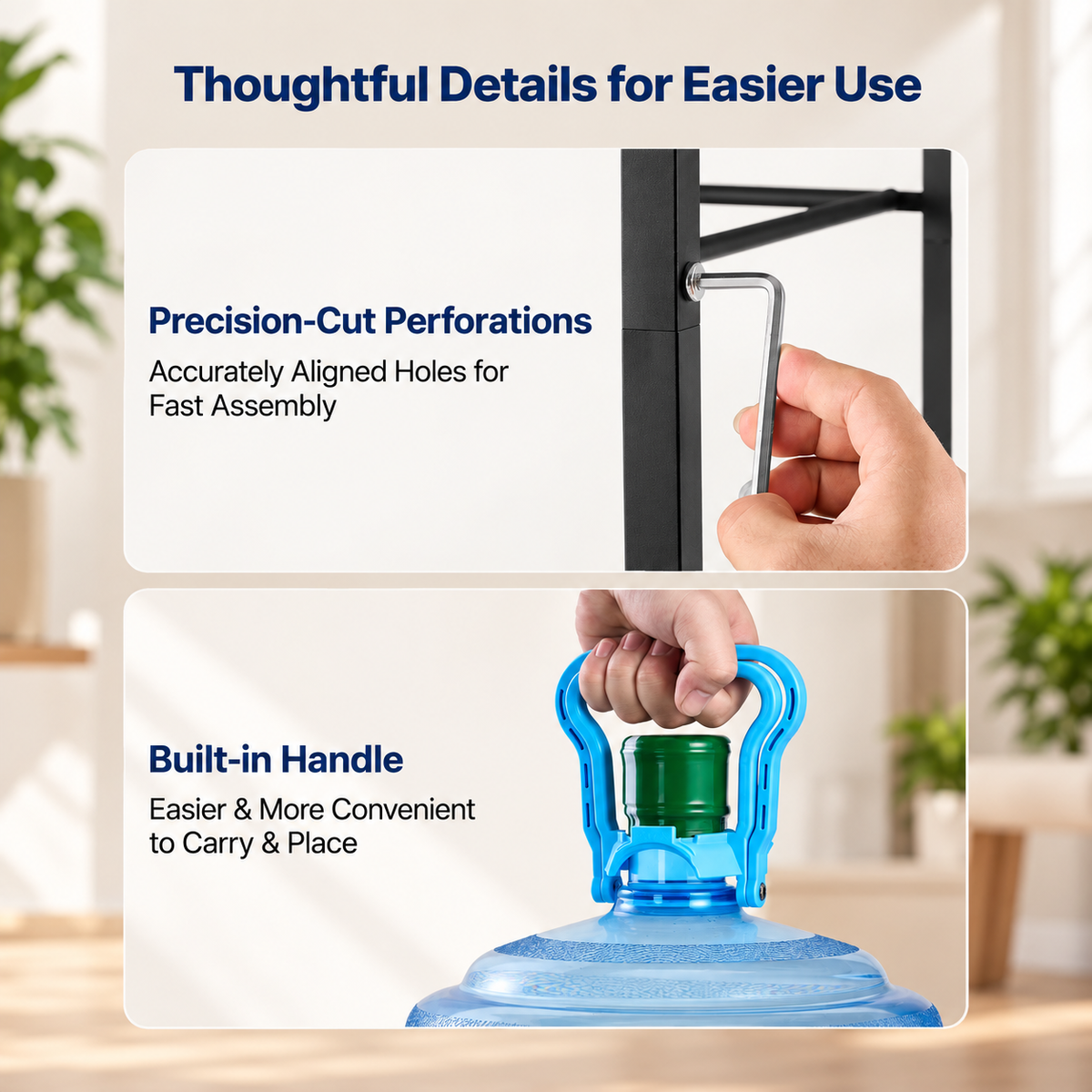 4-Tier Double-Row Water Jug Rack