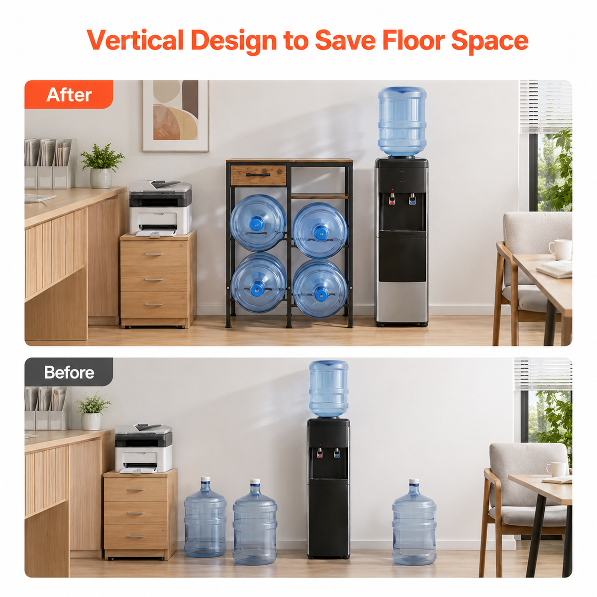 4-Tier Double-Row Water Jug Rack